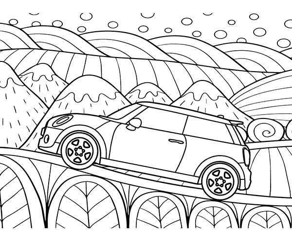 Biler Mini Cooper Tegninger til Farvelægning