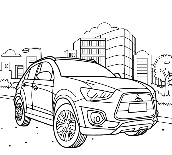 Biler Mitsubishi Tegninger til Farvelægning