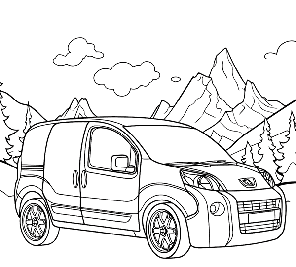 Biler Peugeot Tegninger til Farvelægning