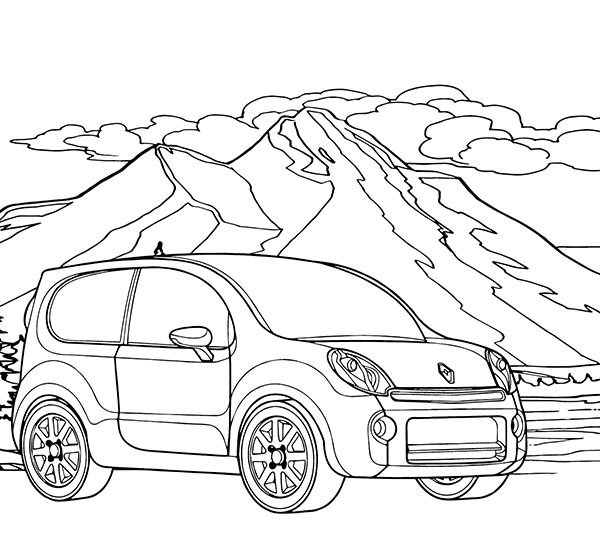 Biler Renault Tegninger til Farvelægning