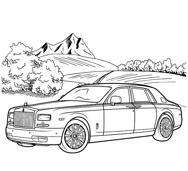 Biler Rolls Royce Tegninger til Farvelægning