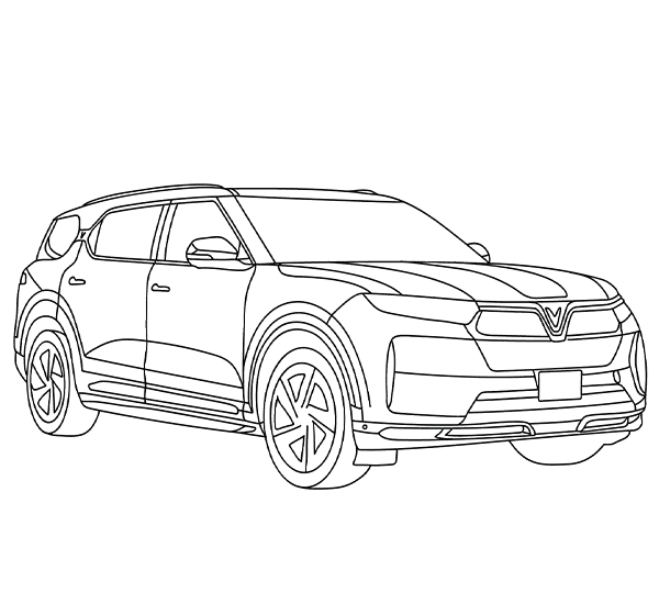 Biler VinFast Tegninger til Farvelægning