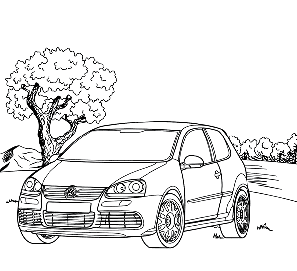 Biler Volkswagen Tegninger til Farvelægning