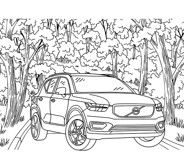 Biler Volvo Tegninger til Farvelægning