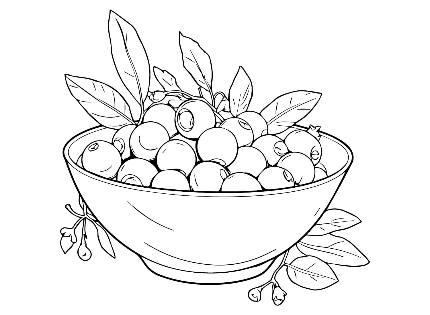 Blåbær til udskrivning Tegninger til Farvelægning