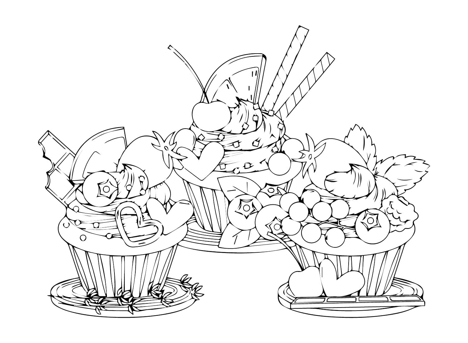 Blåbærkage Tegninger til Farvelægning