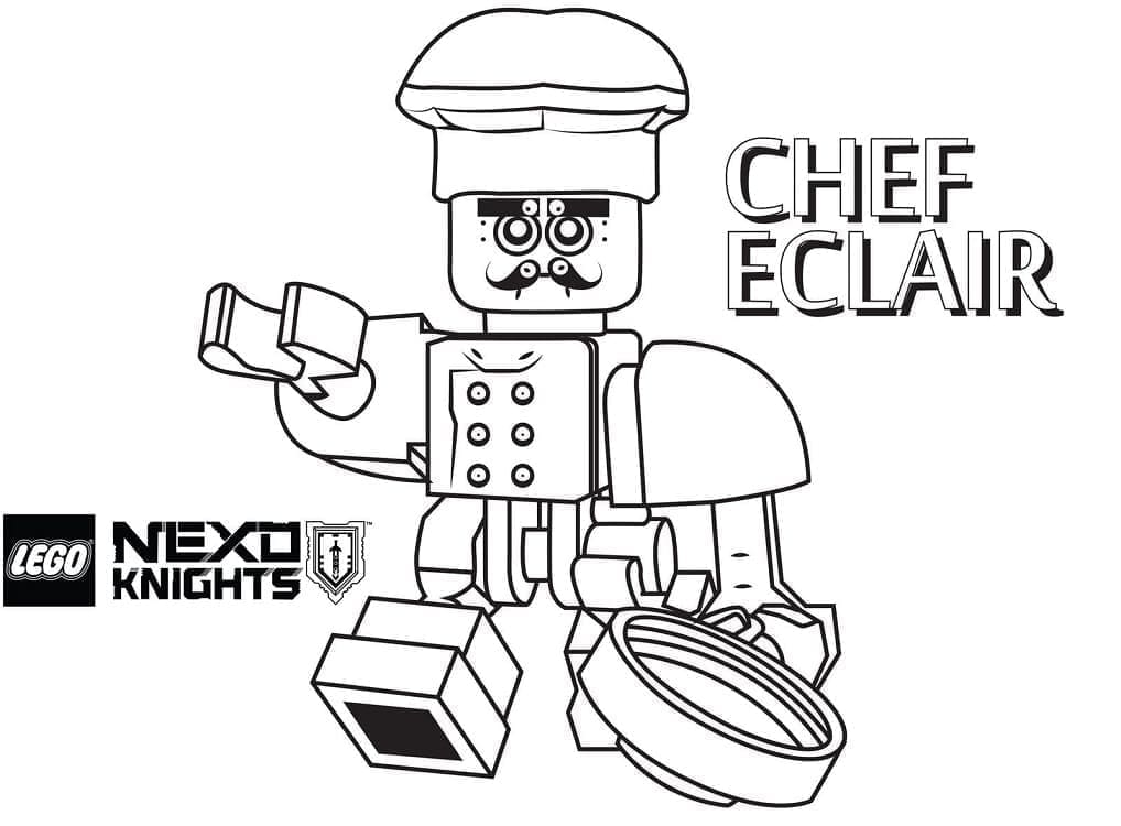 Chef Eclair fra Lego Nexo Knights Tegninger til Farvelægning