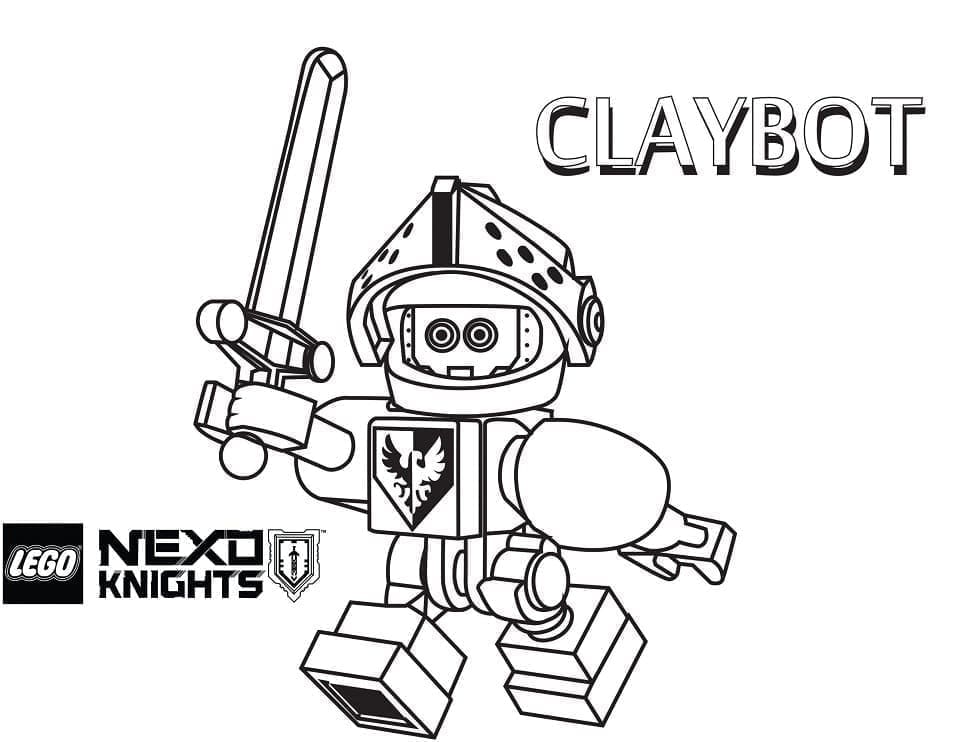 Claybot fra Lego Nexo Knights Tegninger til Farvelægning