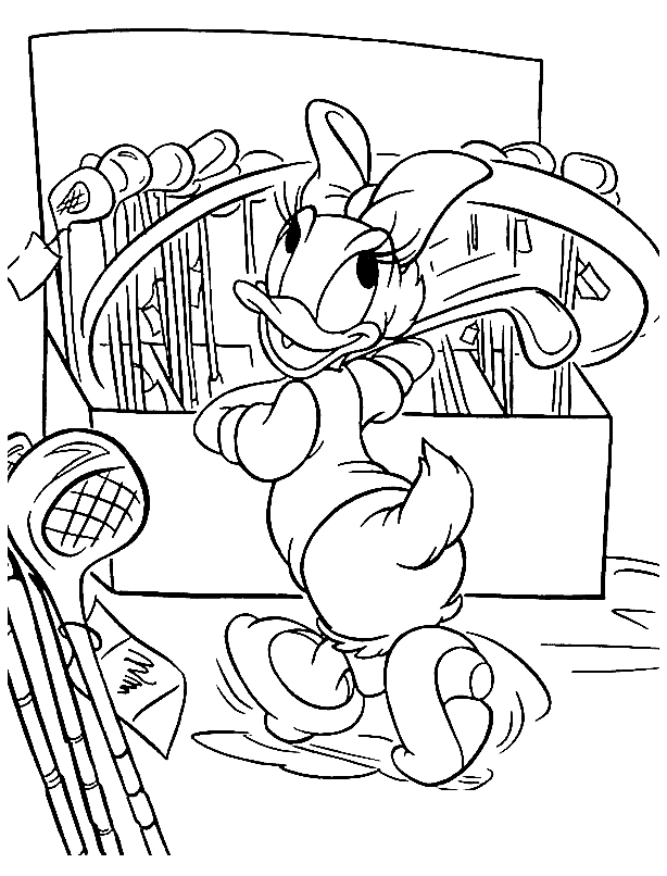 Daisy Duck-sving Golfkølle Tegninger til Farvelægning