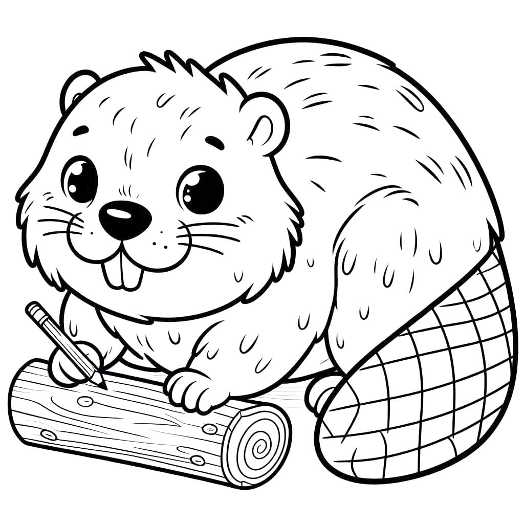 Dejlig bæver Tegninger til Farvelægning