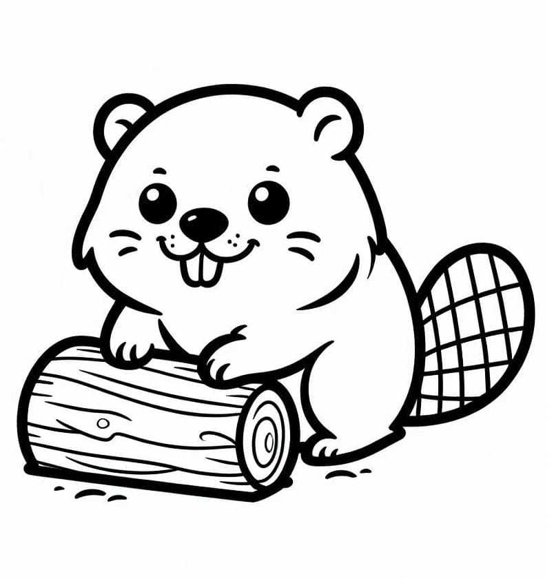 En meget sød bæver Tegninger til Farvelægning