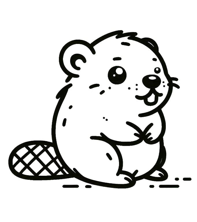 En sød bæver Tegninger til Farvelægning