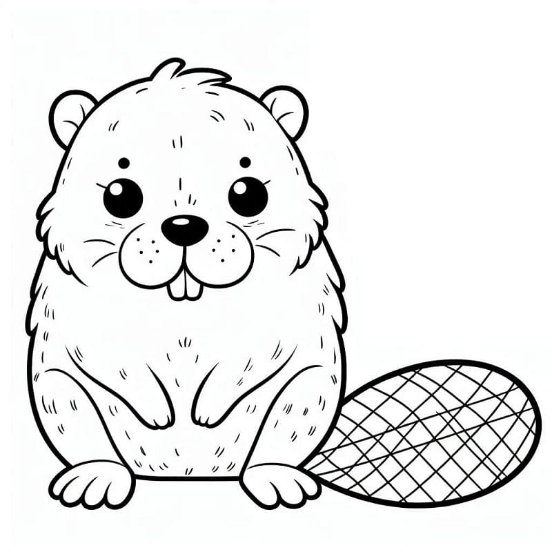 Fed Bæver Tegninger til Farvelægning