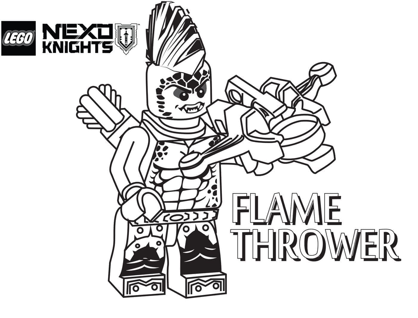 Flame Thrower fra Lego Nexo Knights Tegninger til Farvelægning