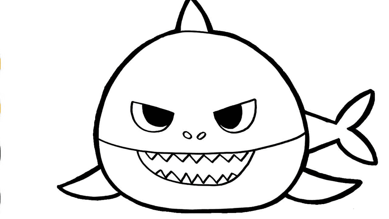 Formidabel Baby Shark Tegninger til Farvelægning