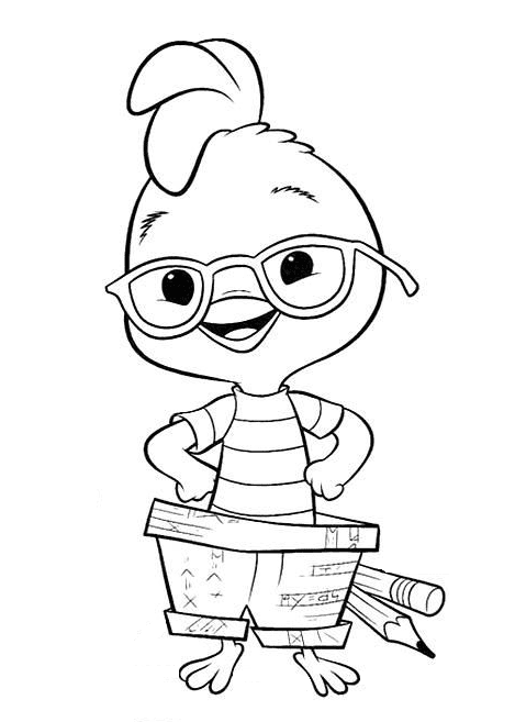 Glad lille kylling Tegninger til Farvelægning