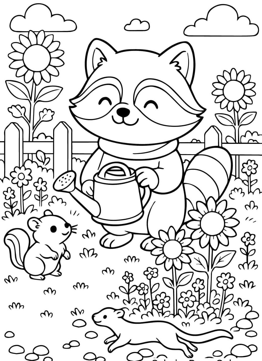 Glad vaskebjørn Tegninger til Farvelægning