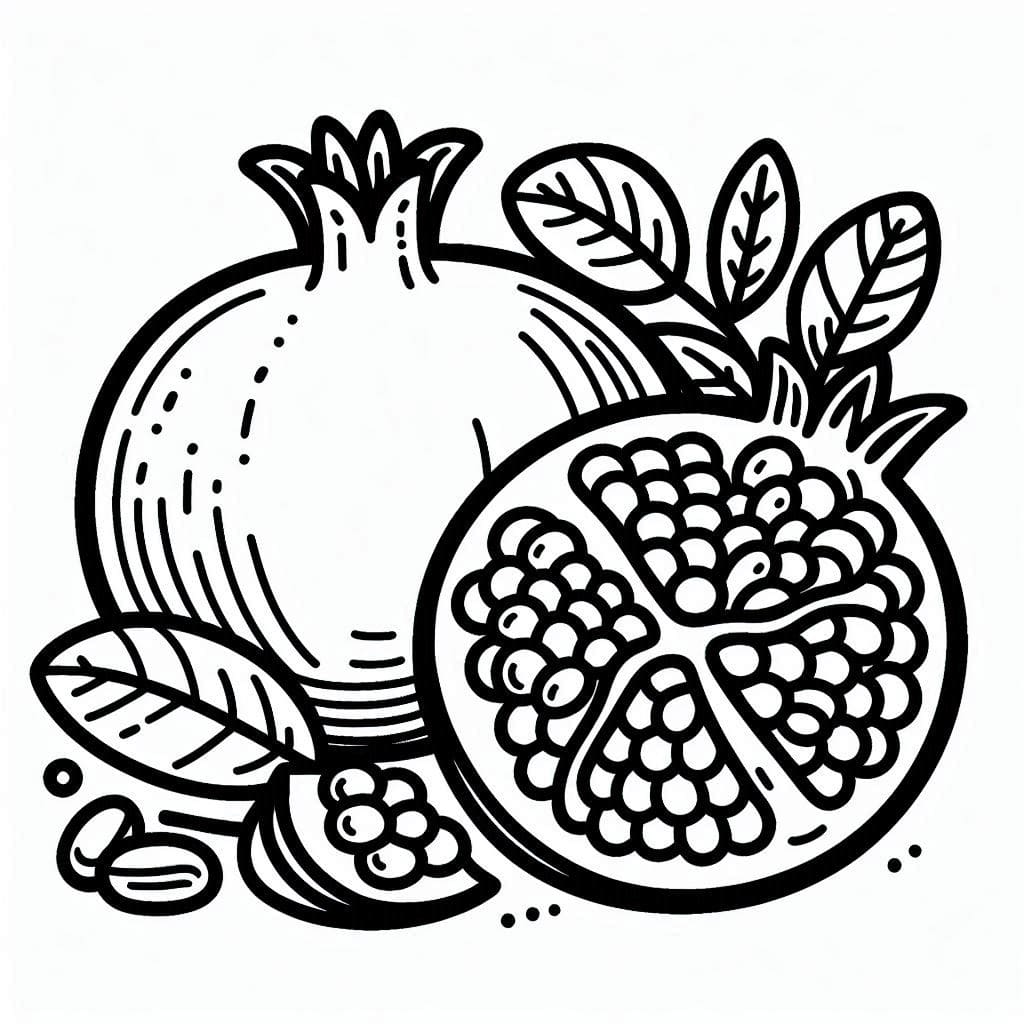 Granatæbler skønhed Tegninger til Farvelægning