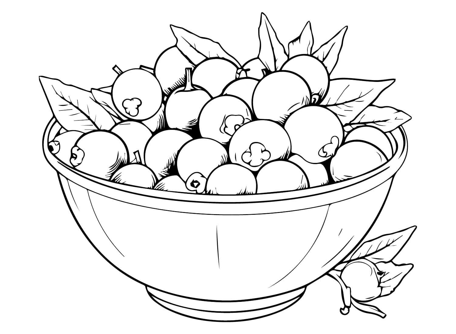 Gratis printbart blåbær Tegninger til Farvelægning