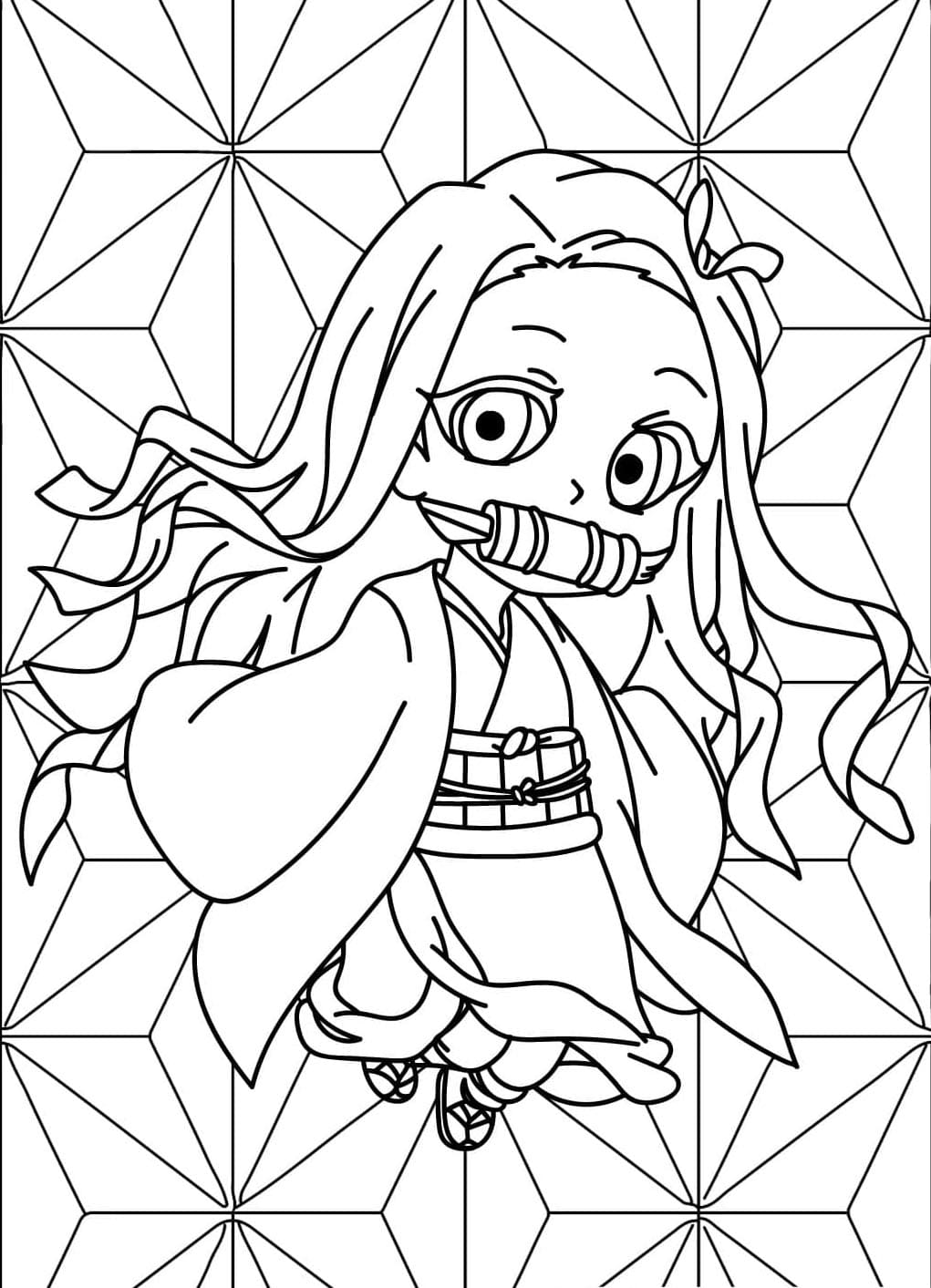 Gratis Smukke Nezuko Tegninger til Farvelægning