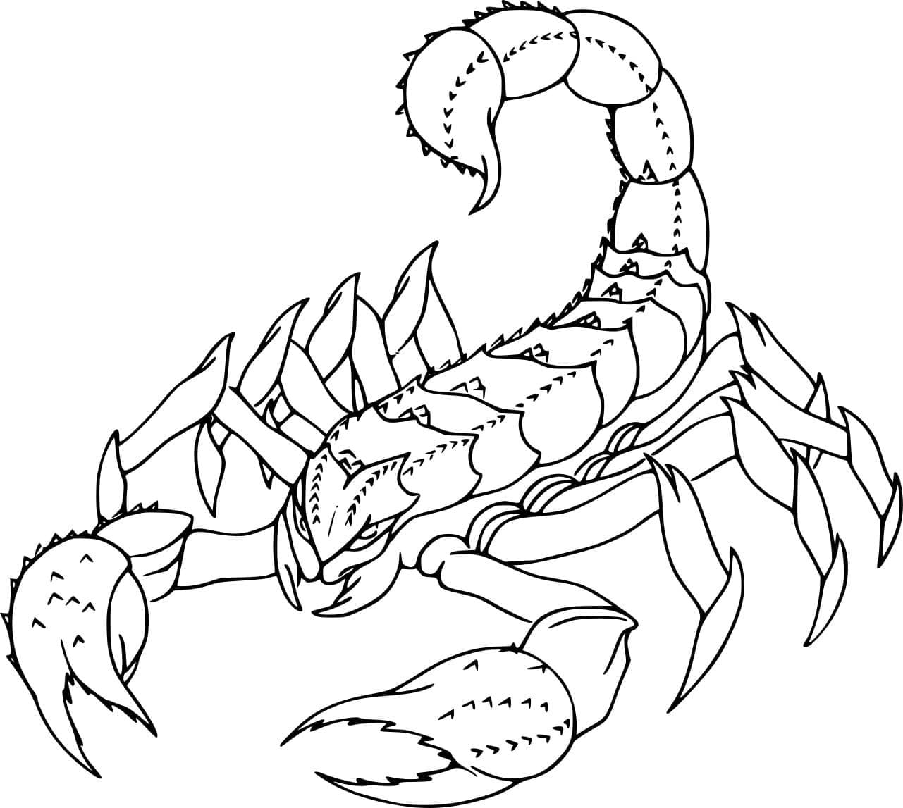 Kæmpe Skorpion Tegninger til Farvelægning