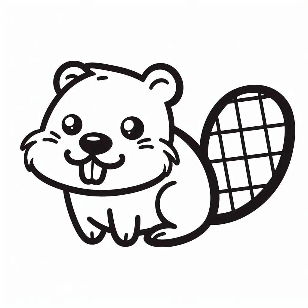 Kawaii bæver Tegninger til Farvelægning