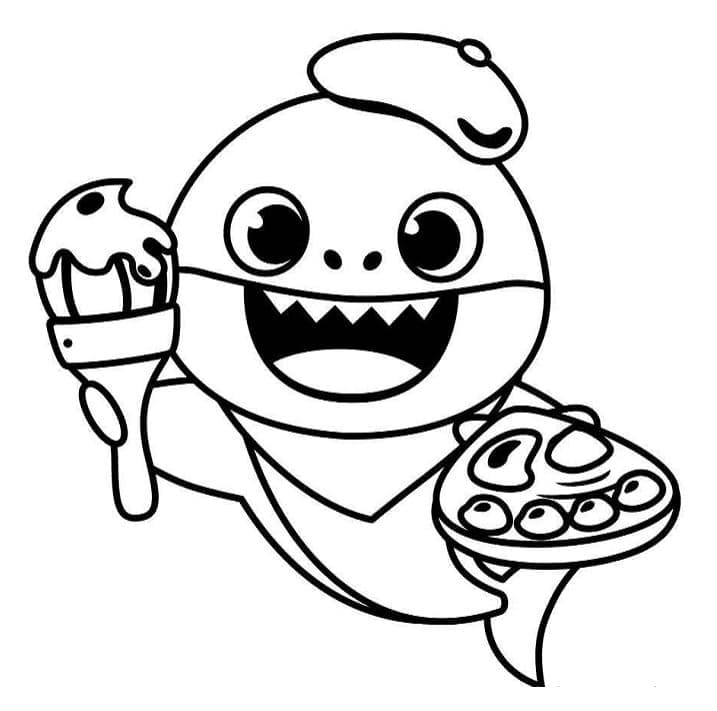 Kunstner Baby Shark Tegninger til Farvelægning