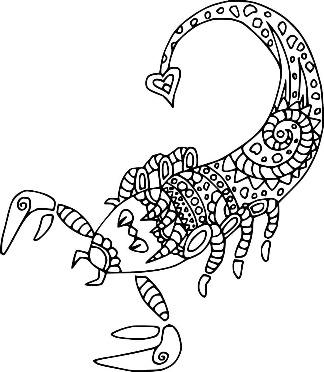 Kunstskorpion Tegninger til Farvelægning