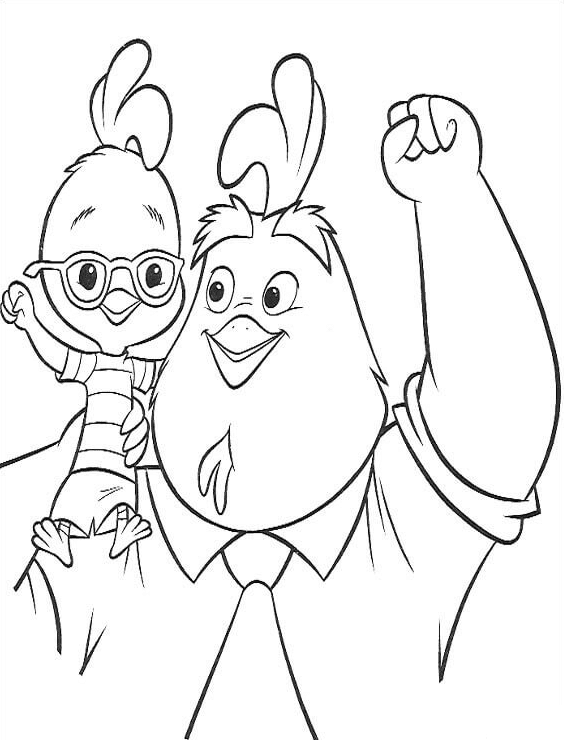 Kylling Lille Og Buck Cluck Tegninger til Farvelægning