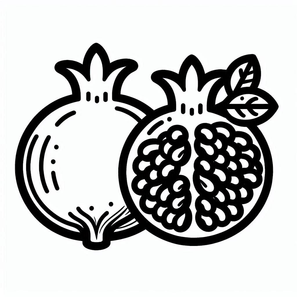 Lækre granatæbler Tegninger til Farvelægning