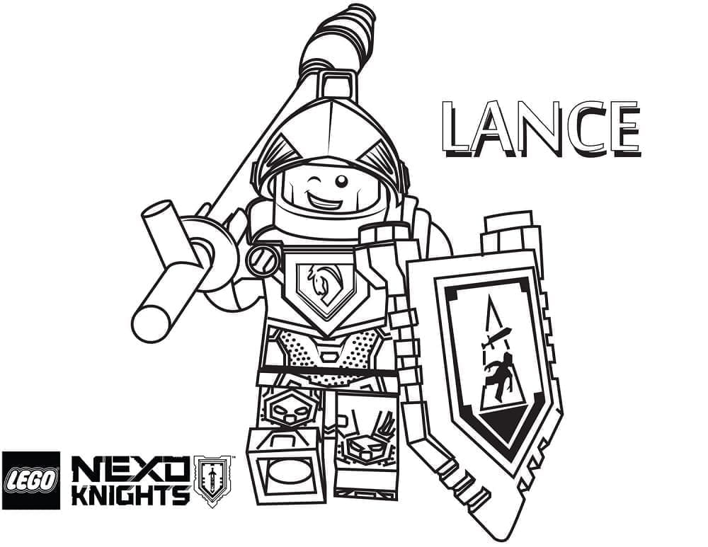 Lance fra Lego Nexo Knights Tegninger til Farvelægning