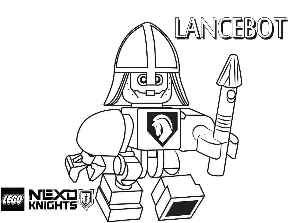 Lancebot fra Lego Nexo Knights Tegninger til Farvelægning