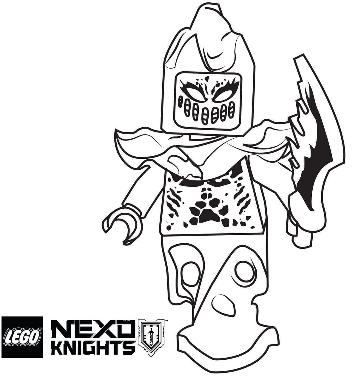 Lego Nexo Knights-figur Tegninger til Farvelægning
