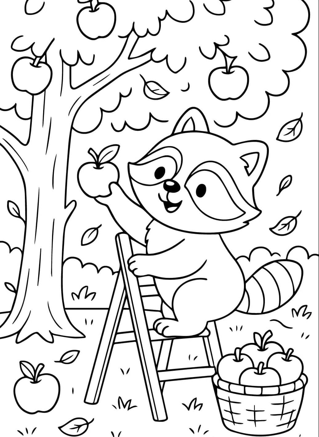 Lille vaskebjørn Tegninger til Farvelægning