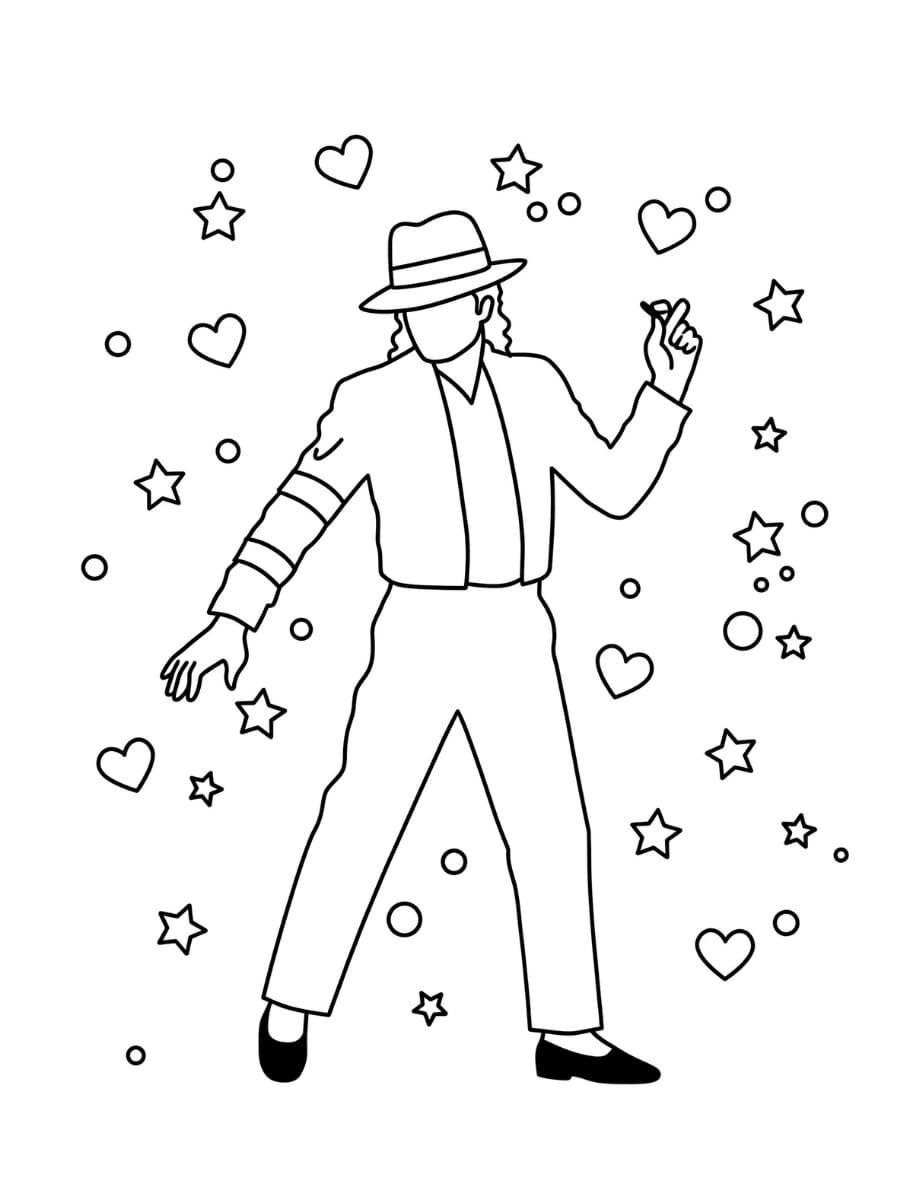 Michael Jackson for børn Tegninger til Farvelægning
