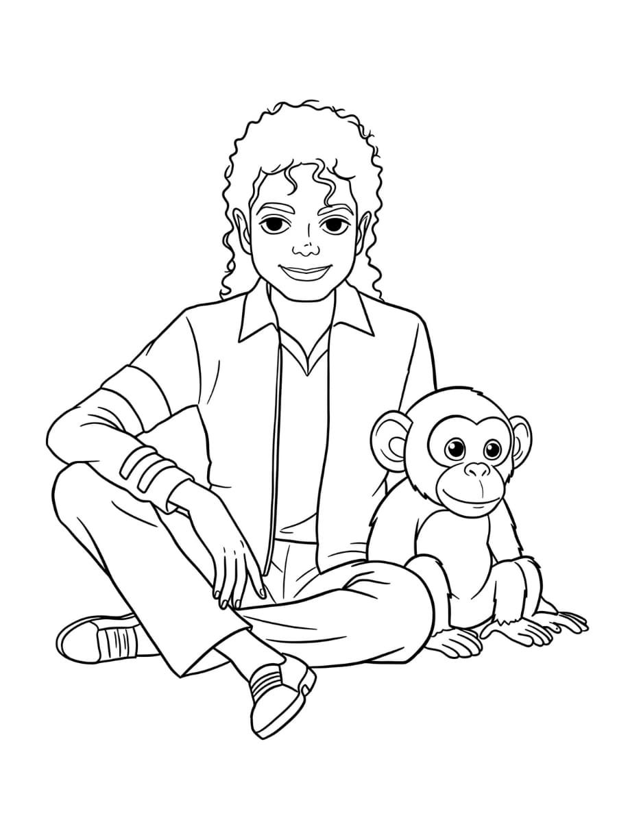 Michael Jackson og abe Tegninger til Farvelægning