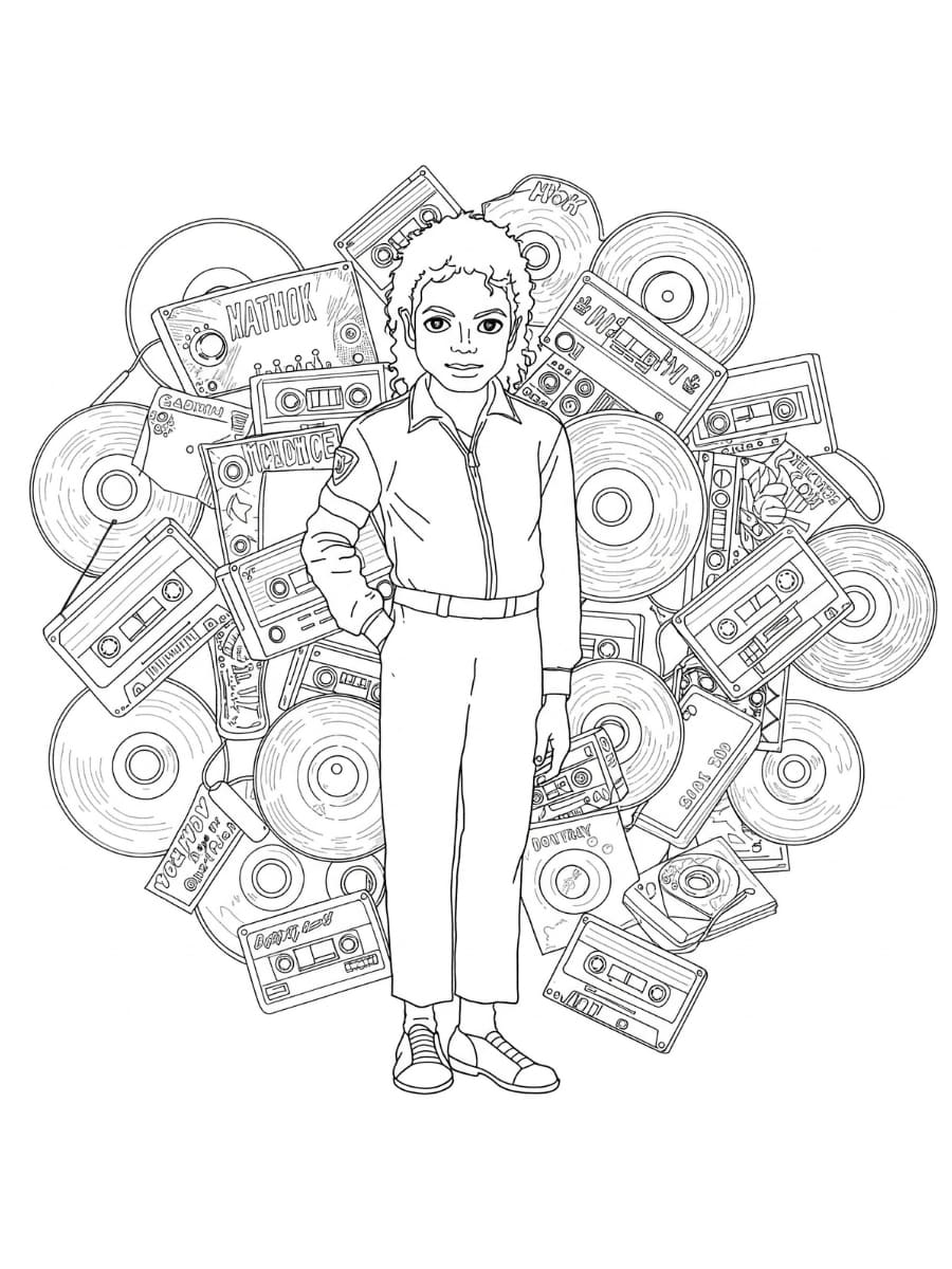 Michael Jackson printbar Tegninger til Farvelægning