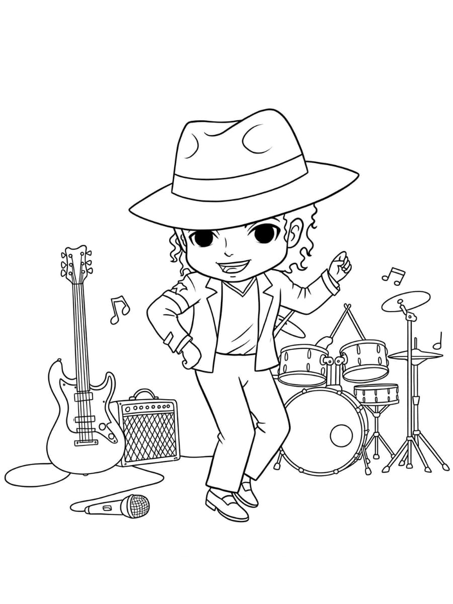 Michael Jackson Sød Tegninger til Farvelægning