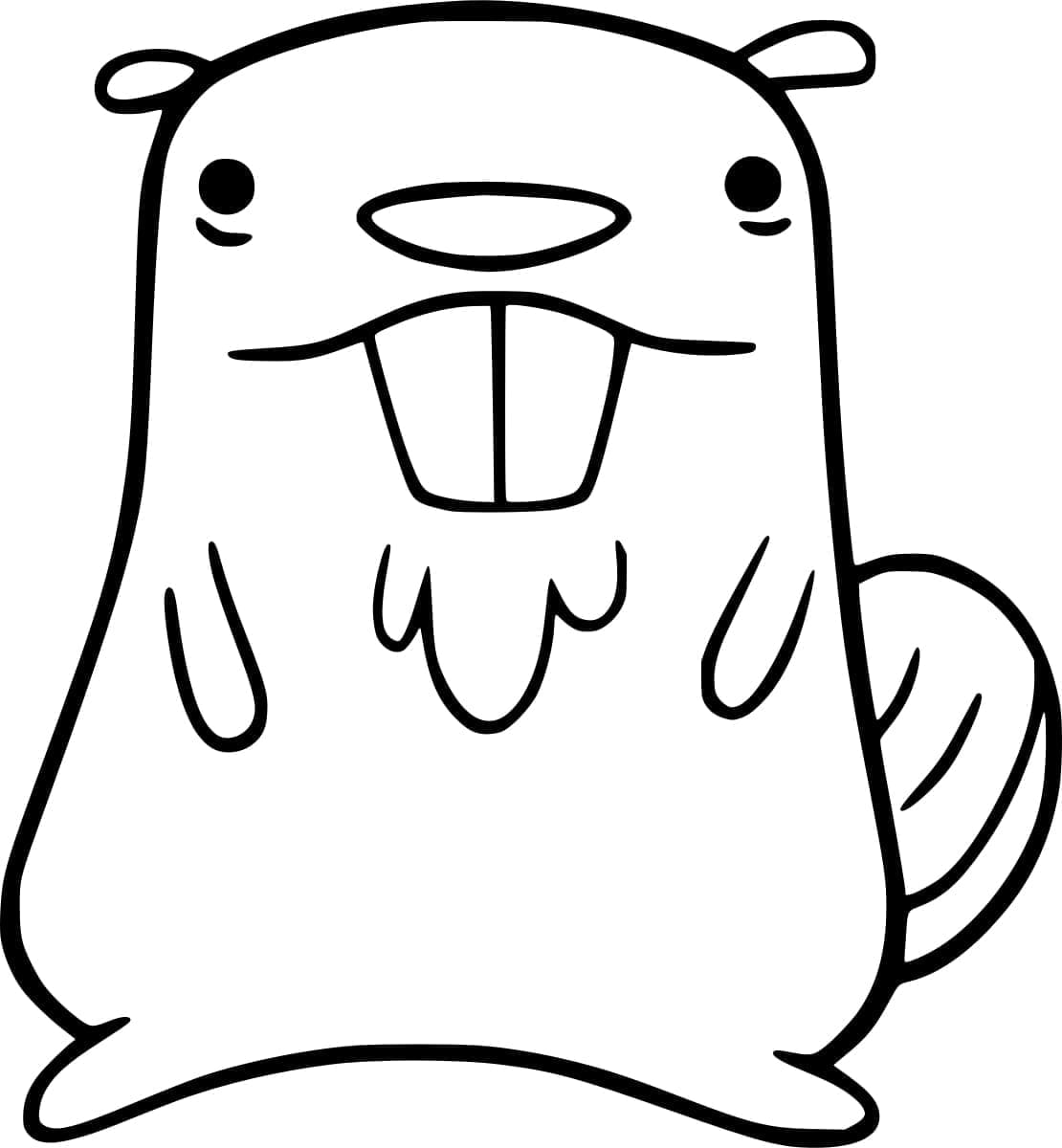 Nem bæver Tegninger til Farvelægning