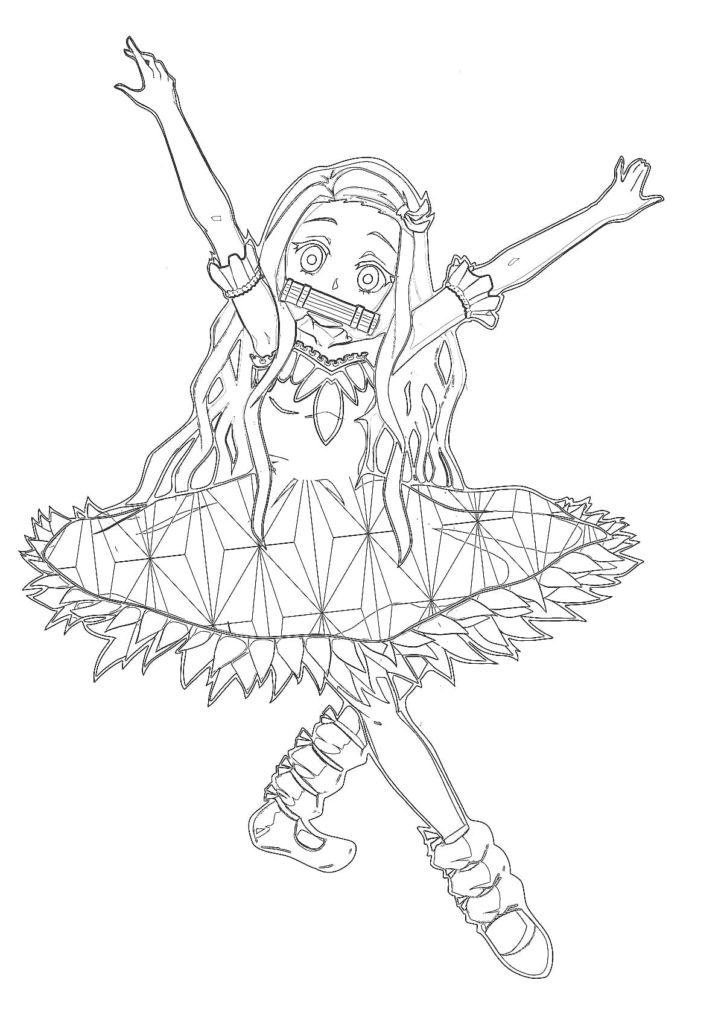 Nezuko ballerina Tegninger til Farvelægning