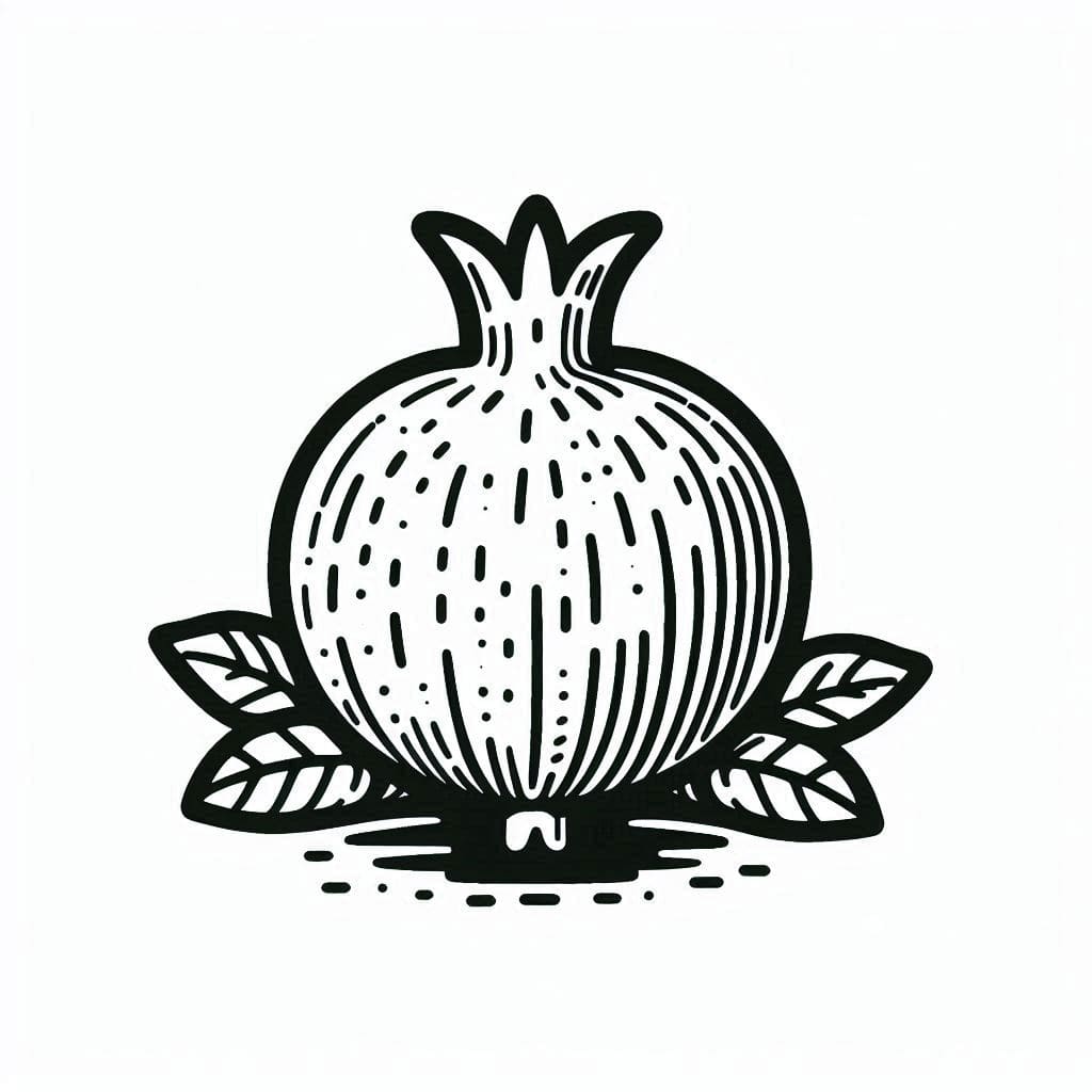 Normale granatæbler Tegninger til Farvelægning