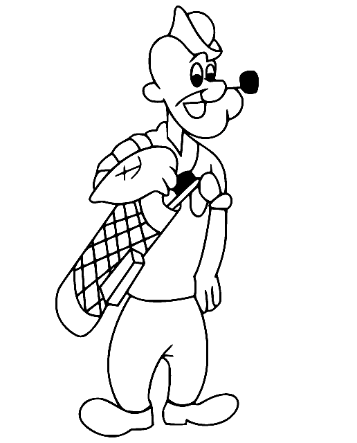 Popeye Spille golf Tegninger til Farvelægning
