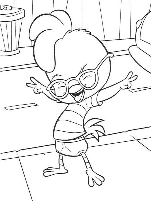 Sjov lille kylling Tegninger til Farvelægning