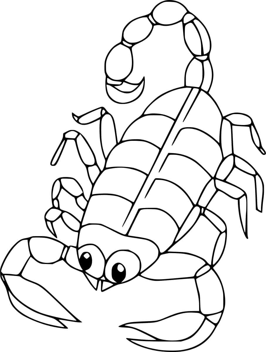 Sjov tegneserieskorpion Tegninger til Farvelægning