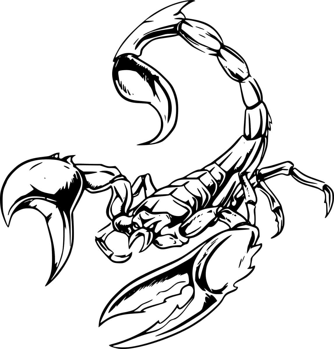 Skræmmende skorpion Tegninger til Farvelægning