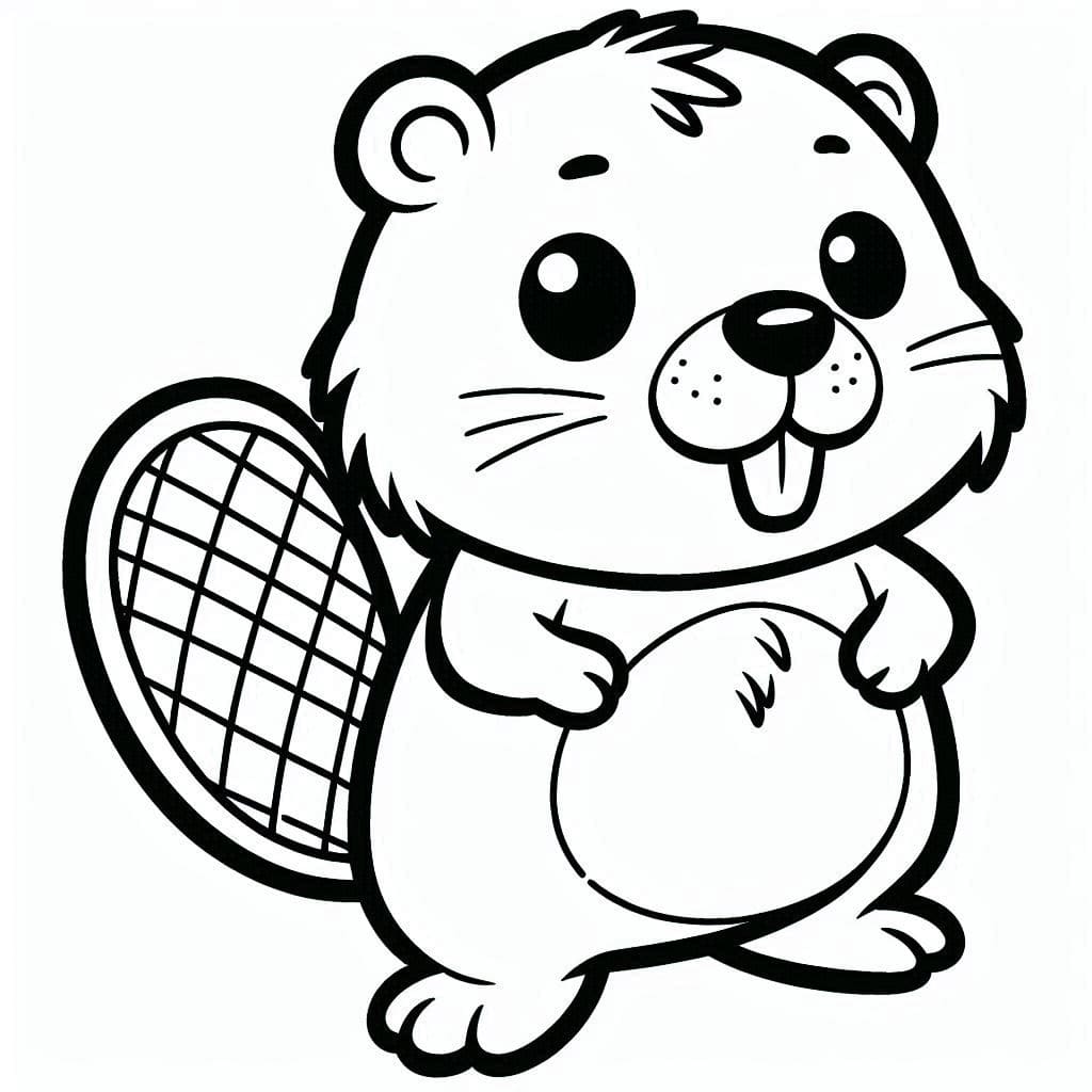 Smuk bæver Tegninger til Farvelægning