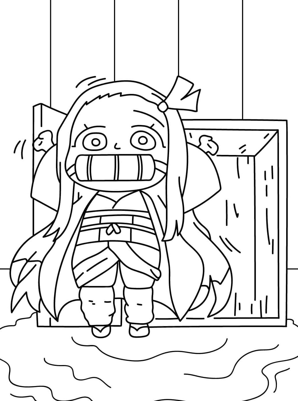 Sød Nezuko Tegninger til Farvelægning