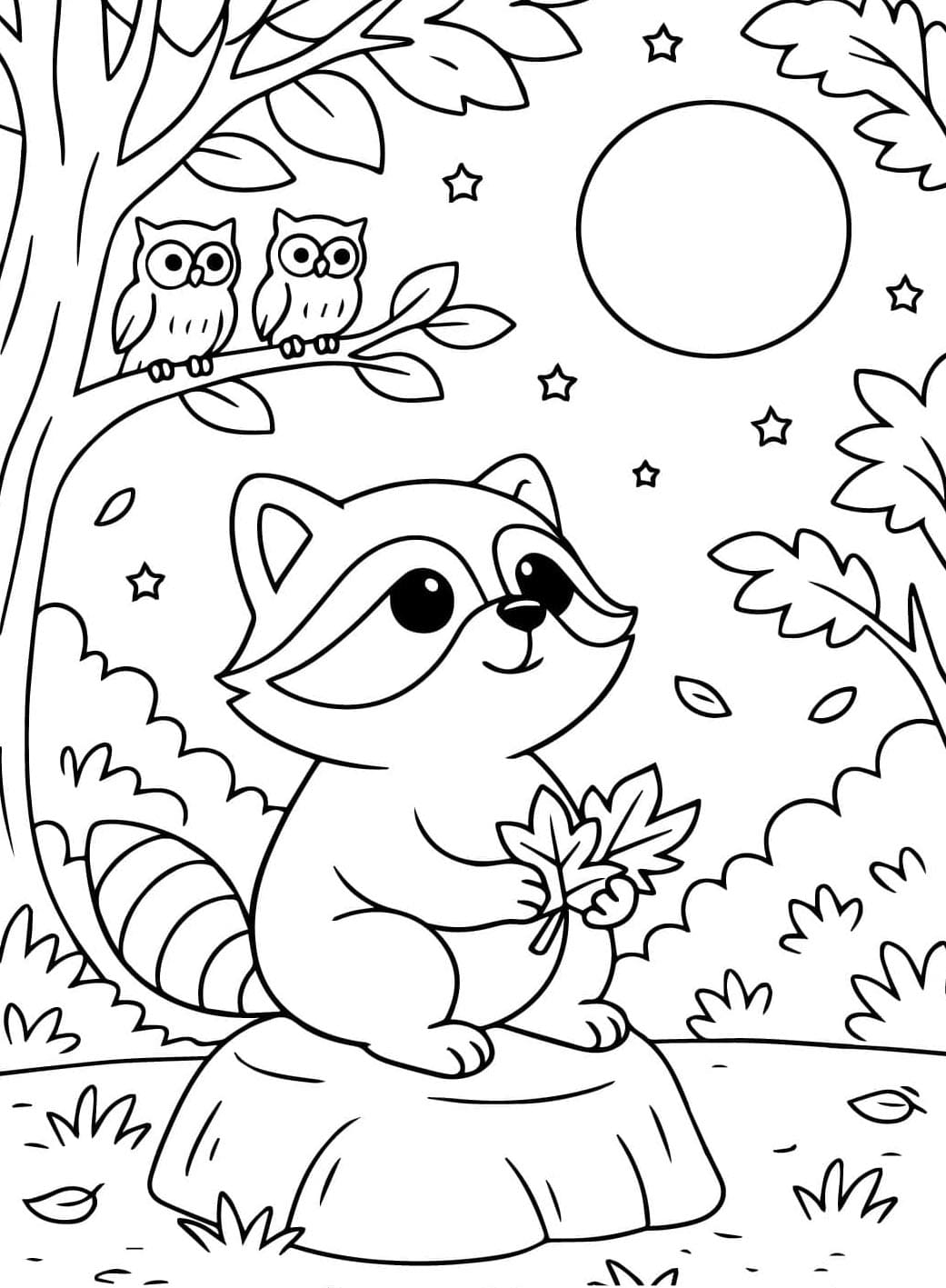 Sød skovvaskebjørn Tegninger til Farvelægning