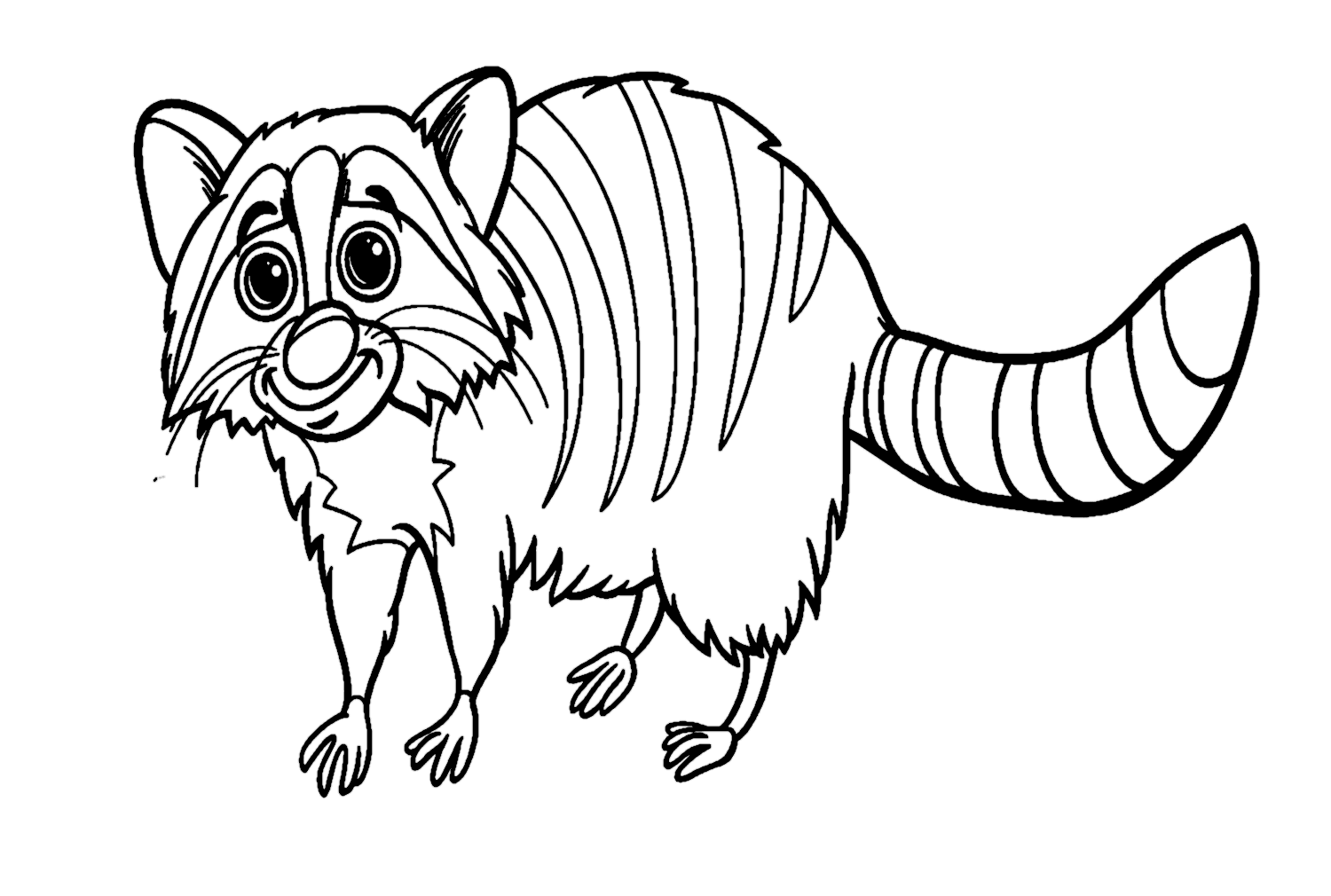 Sød tegneserievaskebjørn Tegninger til Farvelægning