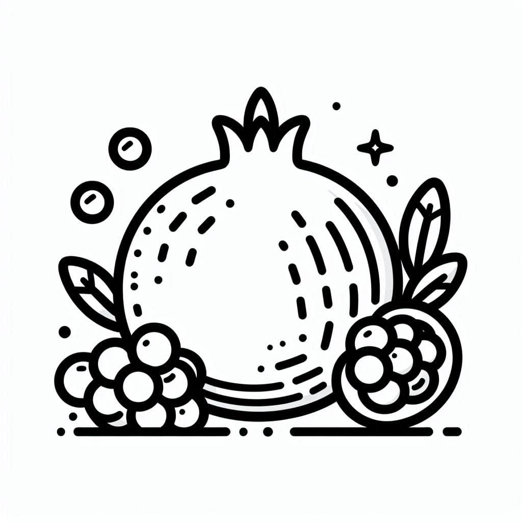 Søde granatæbler Tegninger til Farvelægning